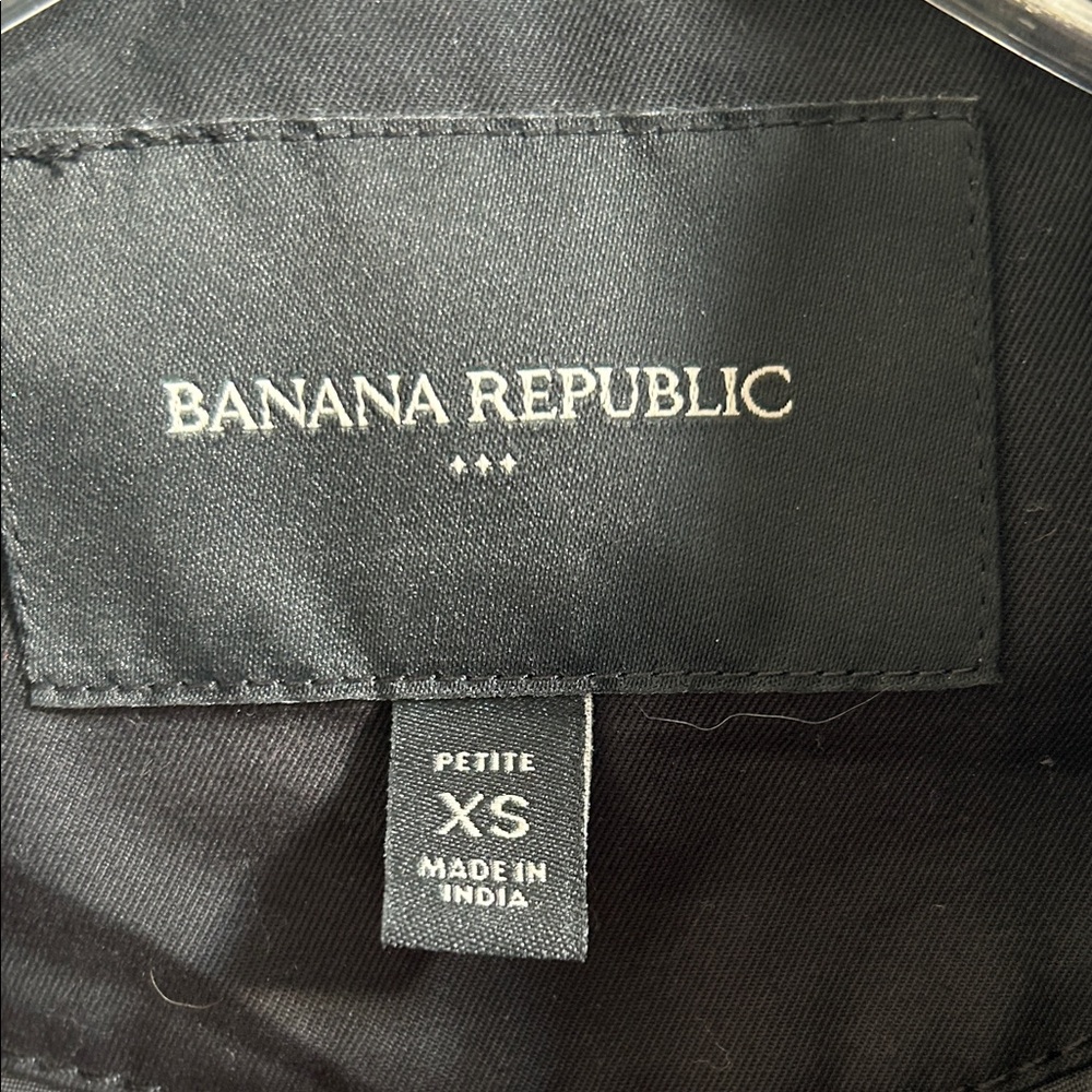 Banana Republic Petite Black Double-Breasted Trench Coat - Picture 2 of 5